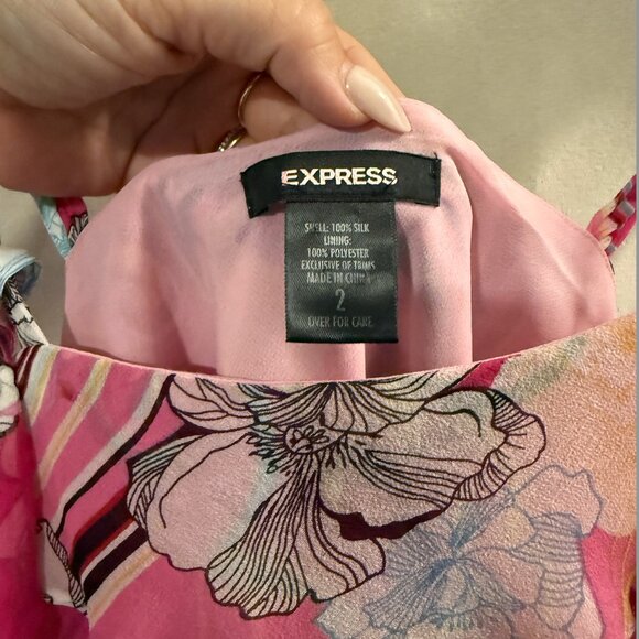 🌈 Y2K Express Sheer Swirl Print Ruffle Cami – Size 2 🌈 - Picture 2 of 7